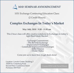 May 1031 Exchange Class