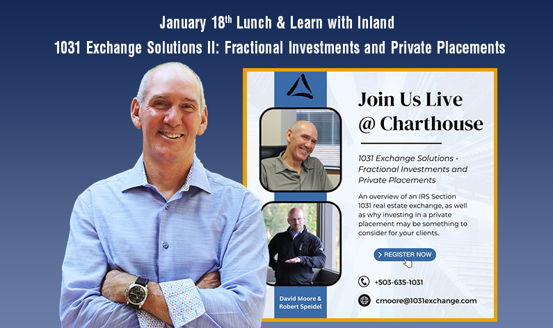 January 18th Lunch & Learn With Inland 1031 Exchange Solutions Ii Fractional Investments And Private Placements
